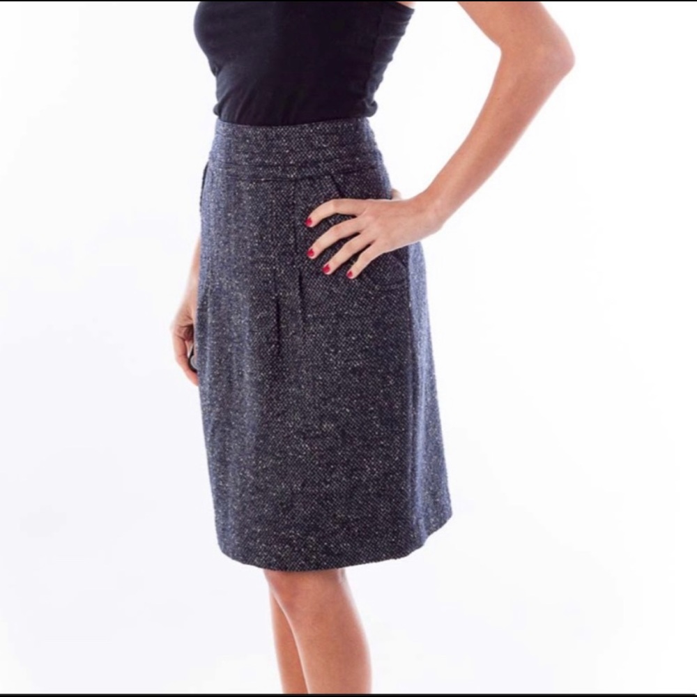 CAbi Wool Blend Tweed Skirt